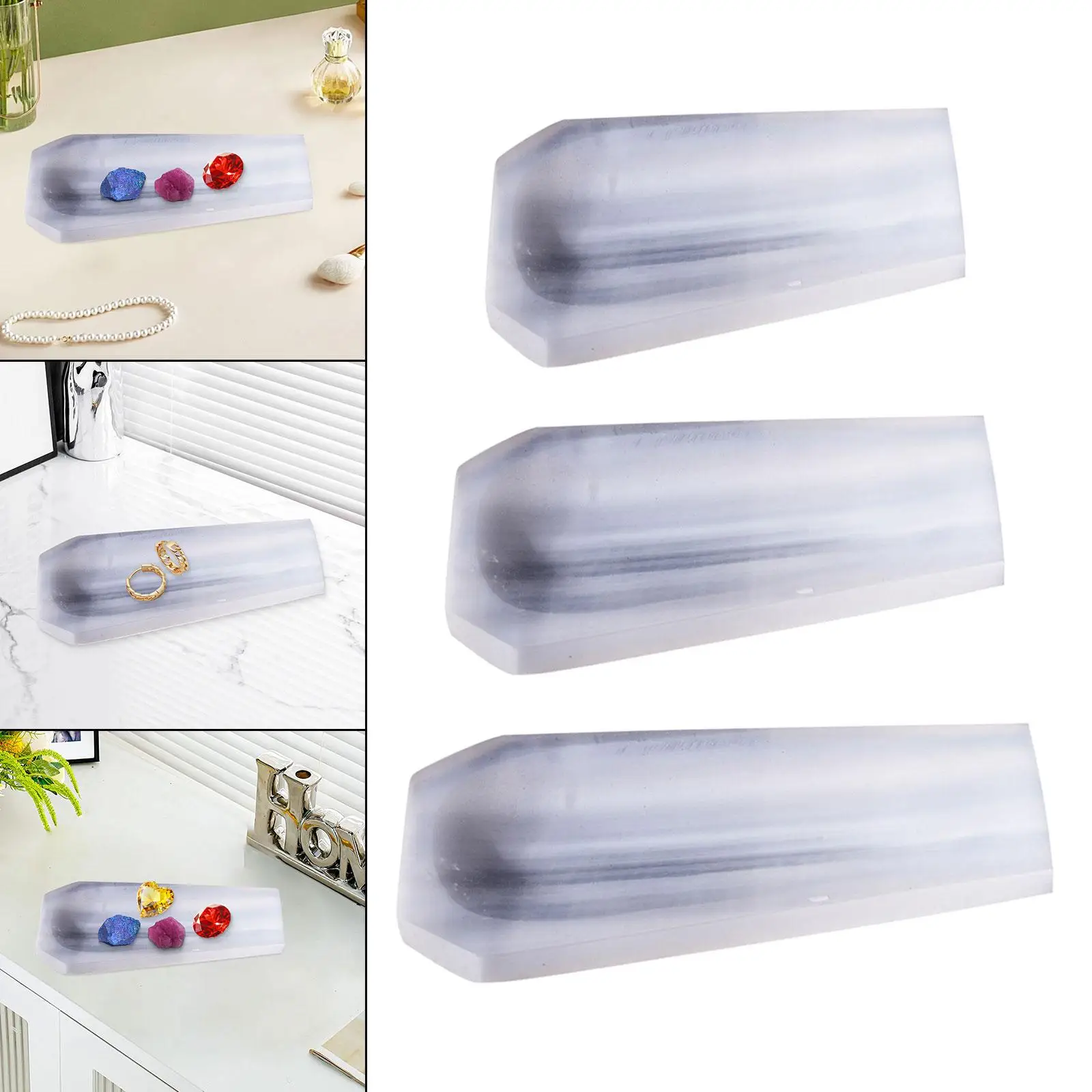 Cristallo di selenite, organizzatore di gioielli, piatto di cristallo semplice, ricarica di selenite