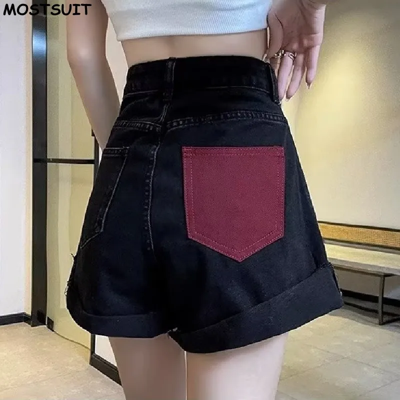 

Denim Shorts For Women Summer 2024 Wide Leg Denim Shorts Black Blue High Waisted Stylish Chic Fashion Loose Casual Shorts