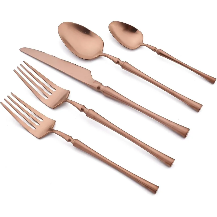 20-Piece 304 Stainless Steel Flatware Set with Satin Finish Vintage Handles, Service for 4, Dishwasher Safe, Ergonomic Matte Cutlery for Home Kitchen