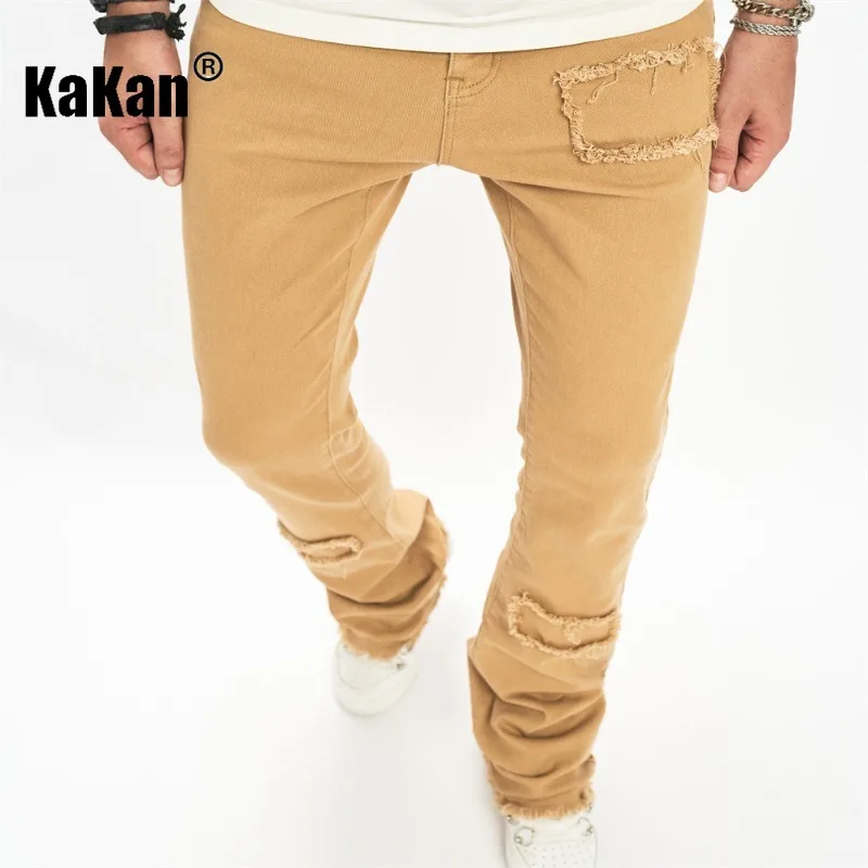 Kakan - European and American High Street New Distressed Jeans, Patch Trendy Jeans, Vintage Jeans K9-2412
