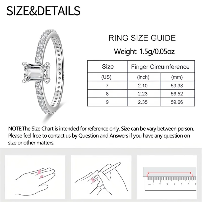 Women's Simple Design 925 Sterling Silver Engagement Ring