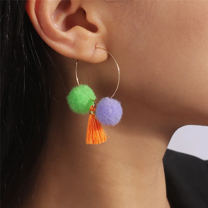 Aihua Niedliche gehäkelte Blumen-Ohrringe für Frauen und Mädchen, handgefertigt, Schmetterling, Schleife, flauschige Kugel-Ohrringe, Geburtstagsfeier, Schmuck, Geschenke – Detail 16