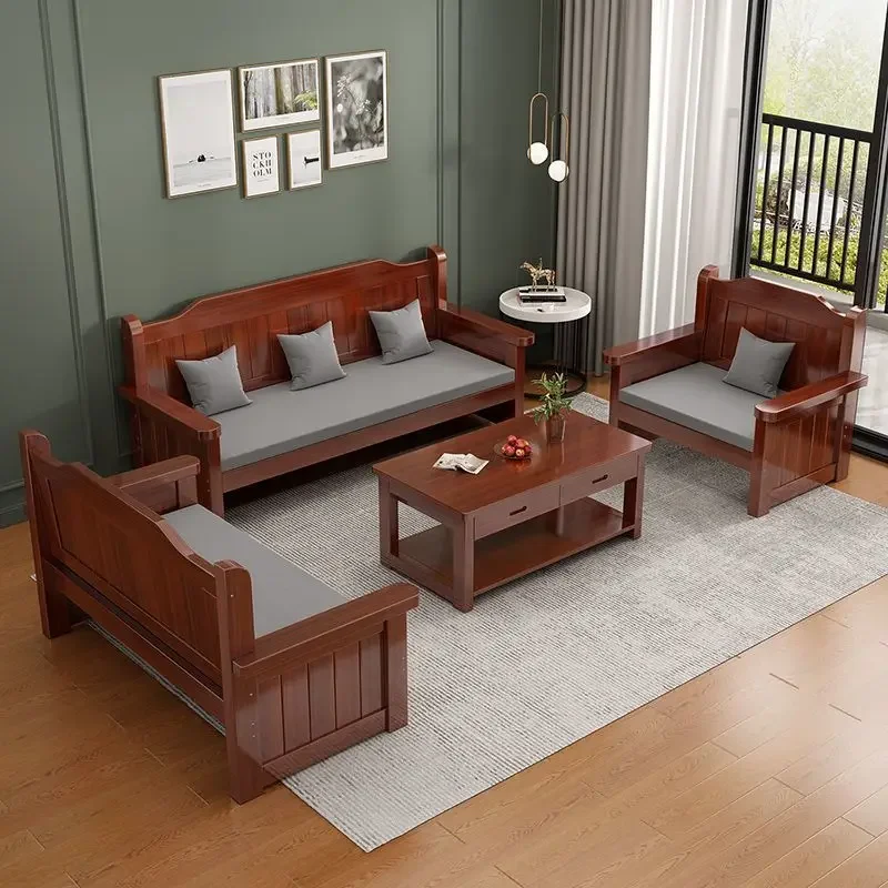 Solid wood bench sofa chair backrest bench winter and summer dual-purpose small apartment balcony bedroom living room three peop