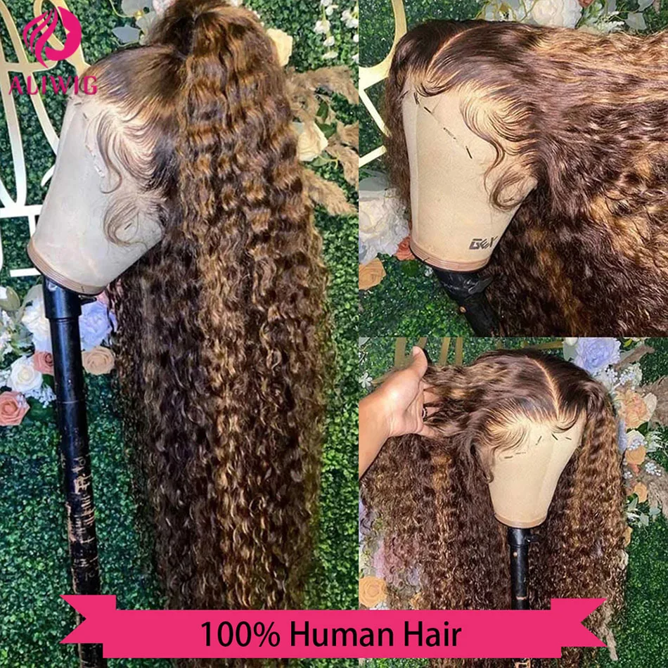 13x6 Hd Lace Front Human Hair Wigs 30 34 Inch Highlight Ombre Curly Wig Brazilian Hair 13x4 Honey Blonde Deep Wave Frontal Wig