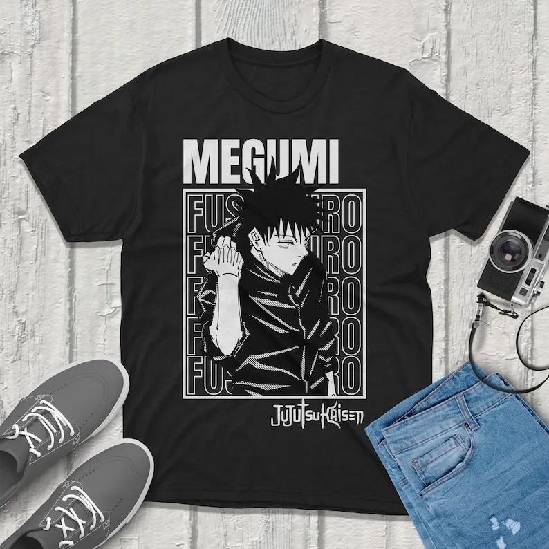 

Megumi Fushiguro Jujutsu Kaisen T-Shirt Vintage Streetwear Premium Quality Apparel Featuring Your Favorite Characters Perfect