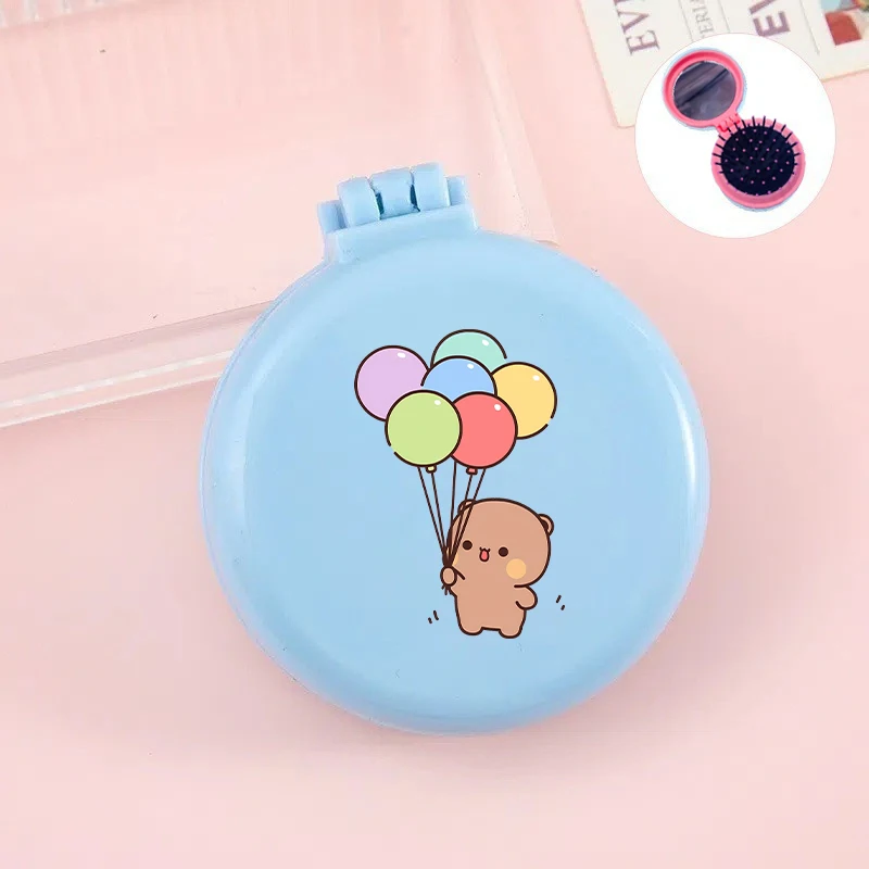 Bubu Dudu Air Cushion Comb with Mirror Yier Bear Panda Portable Mirror Massage Combs Cartoon Anime Hairdressing Folding Comb Hot - view 3