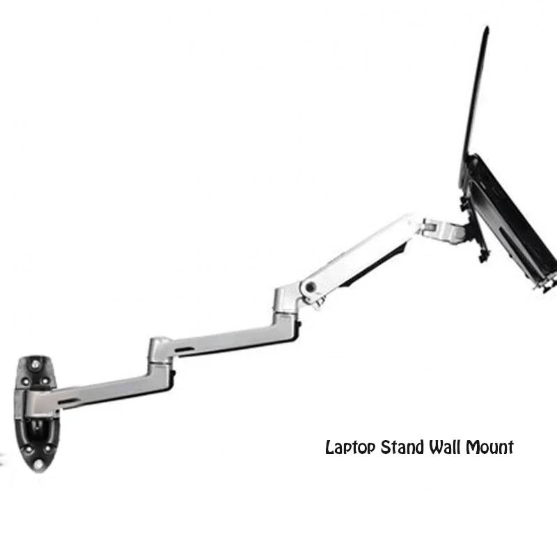

XSJ8013WT Настенный держатель для ноутбука Сверхдлинный кронштейн Алюминиевый механический пружинный держатель для ноутбука с полным движением Держатель монитора Lapdesk