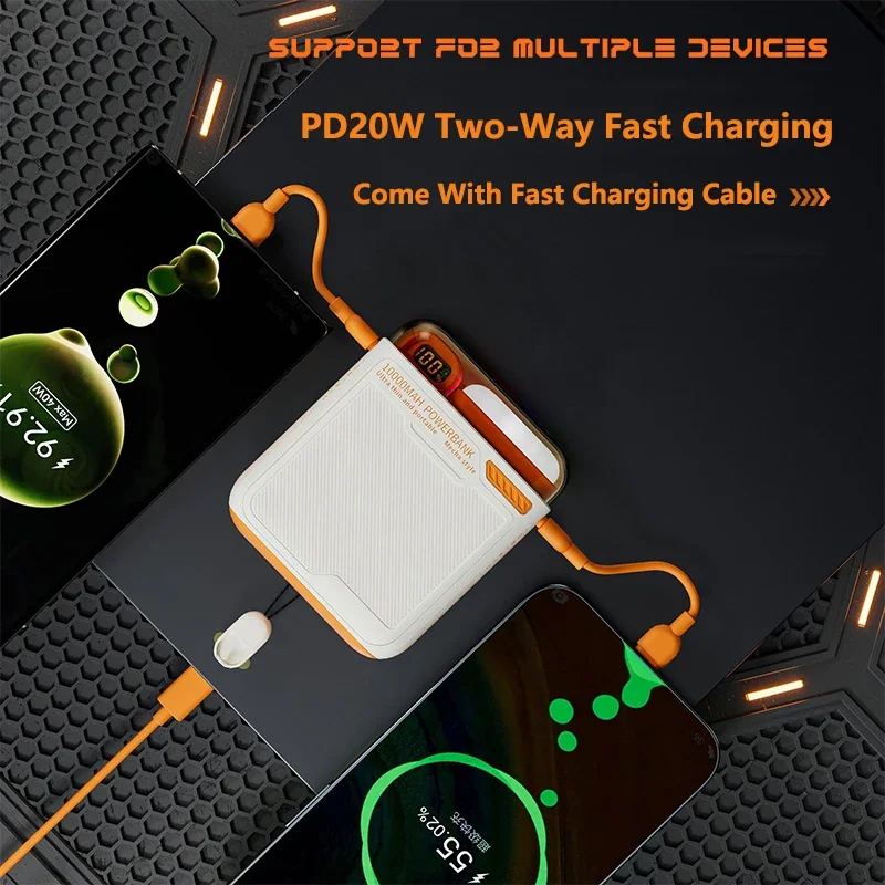 10000mAh 磁気ワイヤレス充電器 パワーバンク USB Cケーブルスタンド付き PD 20W急速充電 iPhone 16 Samsung対応 ポータブル充電器