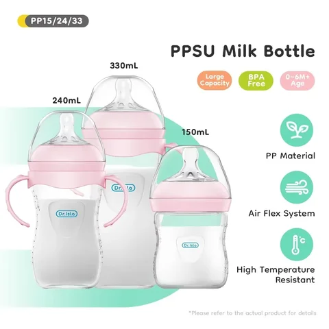 Бутылочка для кормления MAMIJOY с ручкой, 150/240/330 мл, без BPA — фото устройства