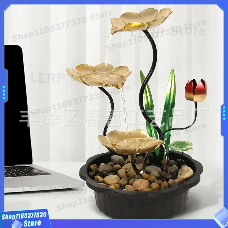Simple Indoor Desktop Water Fountain Circulating Flowing Ornament for Living Room Office Home Decor Lucky Feng Shui Gift