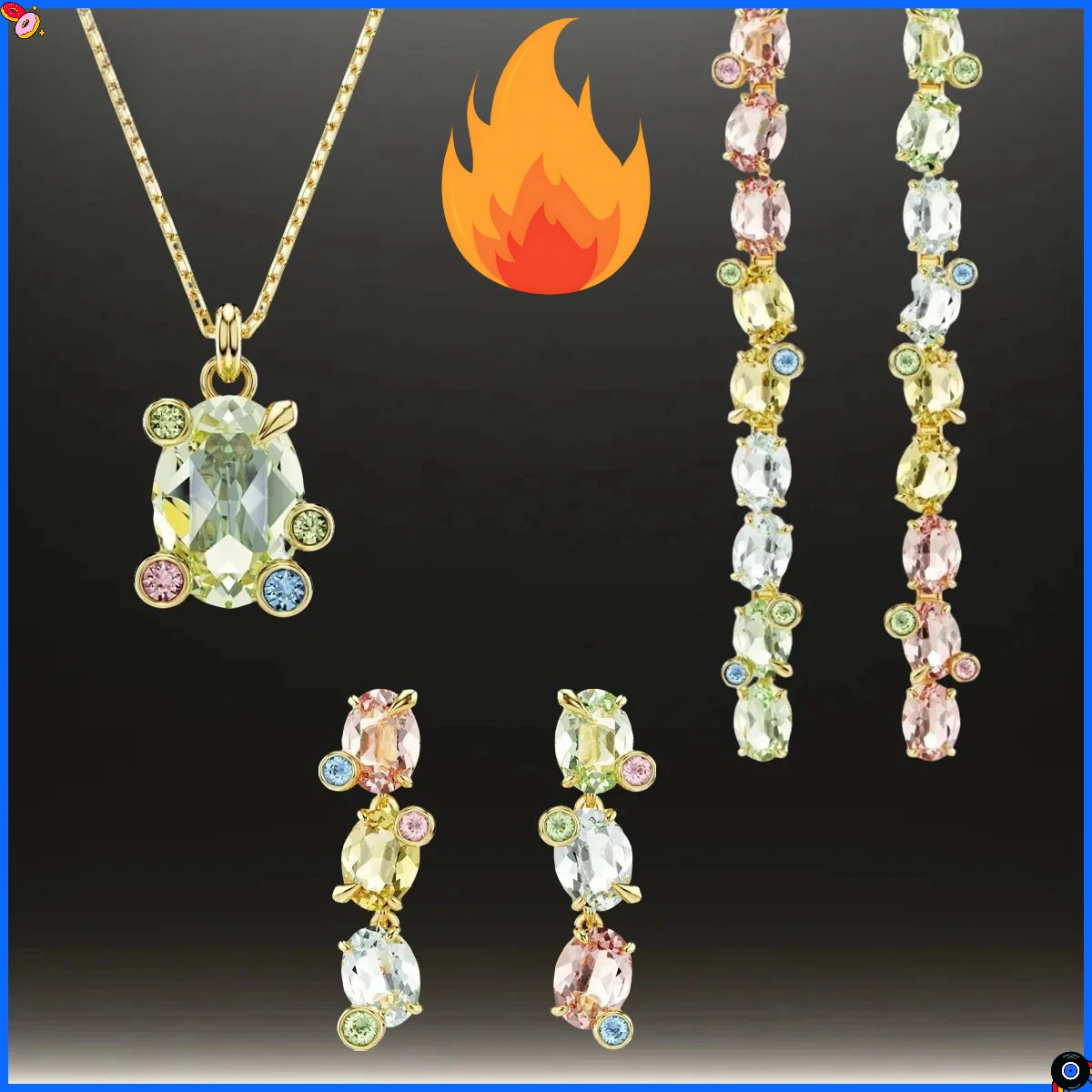 

2025 New Hot Selling Candy Theme Necklace Pendant Earrings Handmade Inlaid Colorful Party Eye catching Dreamy Romantic Gift