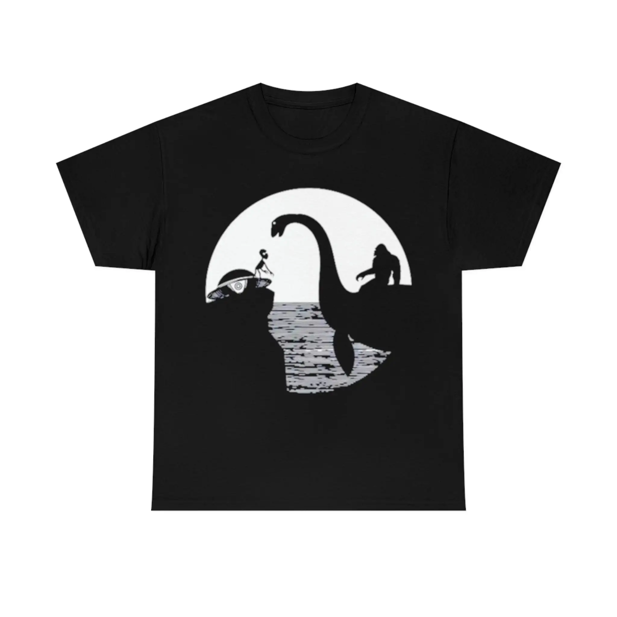 Bigfoot Loch Ness Monster Sasquatch Riding Nessie Ufo Alien T-shirt