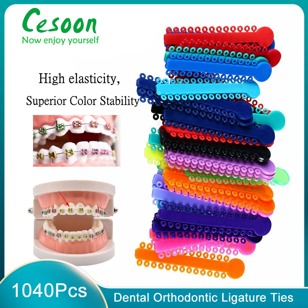 

1040Pcs Dental Orthodontic Ligature Ties Elastic Multicolor Plastic Band For Healthy Teeth Tool Oral Care Dentist Ortho Material