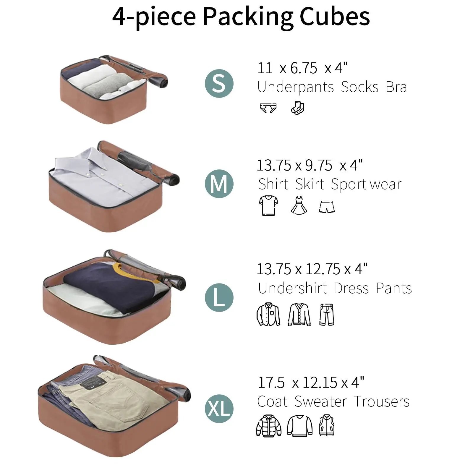 Juego de equipaje ABS expandible de 4 piezas con cerradura TSA, ruedas giratorias y 4 cubos de embalaje: carcasa dura liviana (16/20/24/28)