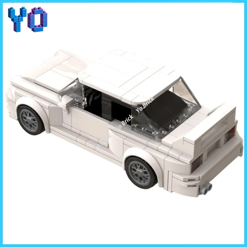 Retro Compact Sports Coupe Building Blocks, 1980s Classic European Sports Car MOC Model, DIY Desktop Ornament