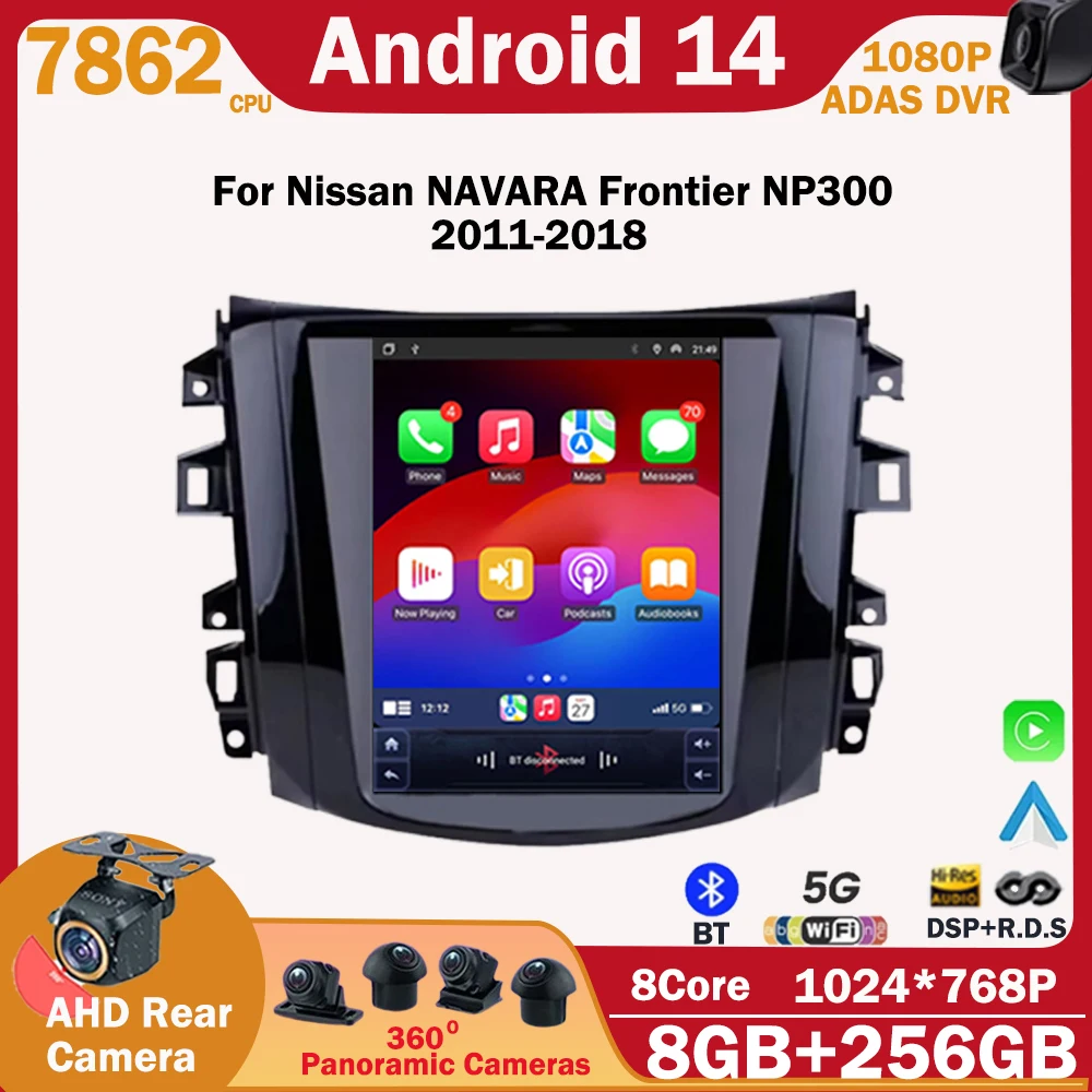 9.7 inch Screen For Nissan Navara Terra Frontier NP300 2018 -2020 Android 14 Radio Multimedia Video Player GPS wireless android