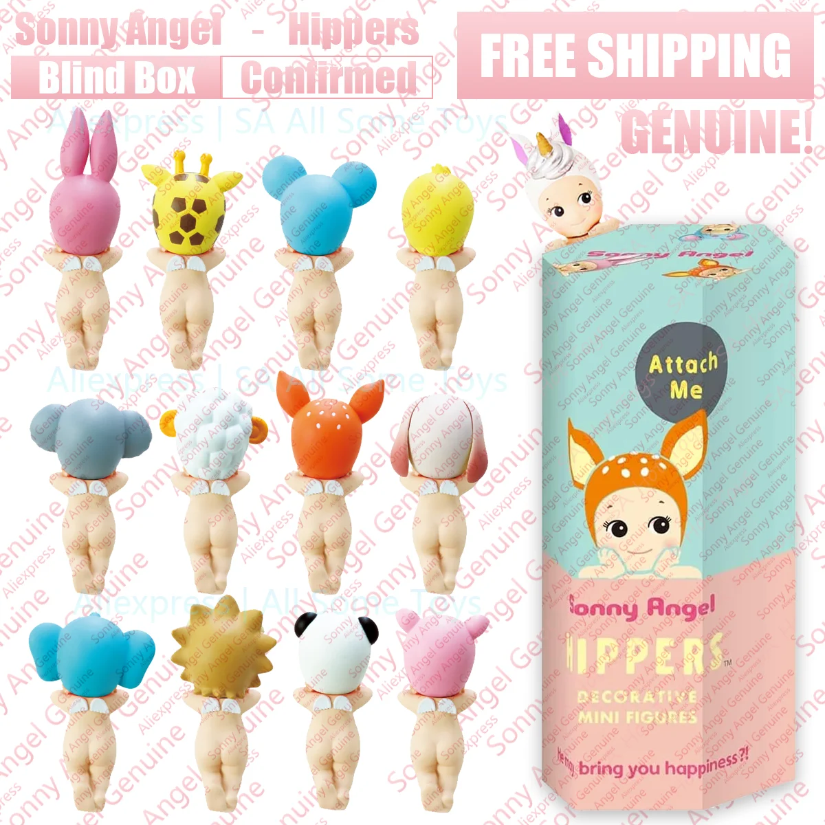 Sonny Angel Animal Hippers Blind Box Confirmed style Genuine telephone Screen Decoration Birthday Gift Mysterious Surprise