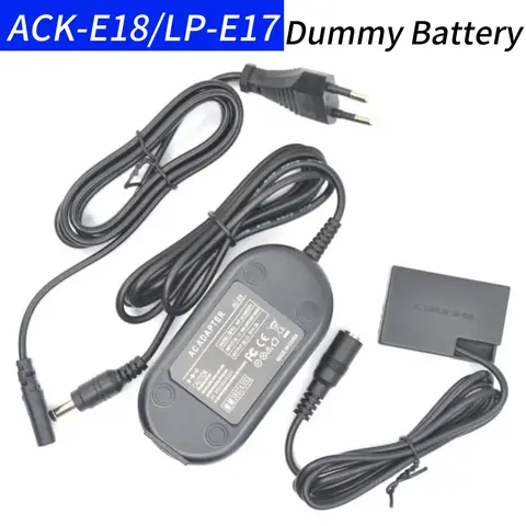 DR-E18 DC 커플러 LP-E17 가짜 배터리 및 ACK-E18 전원 어댑터 충전기, 캐논 EOS 750D760D 77D T7i T6S 800D X8iX9i sl2 sl3 850D