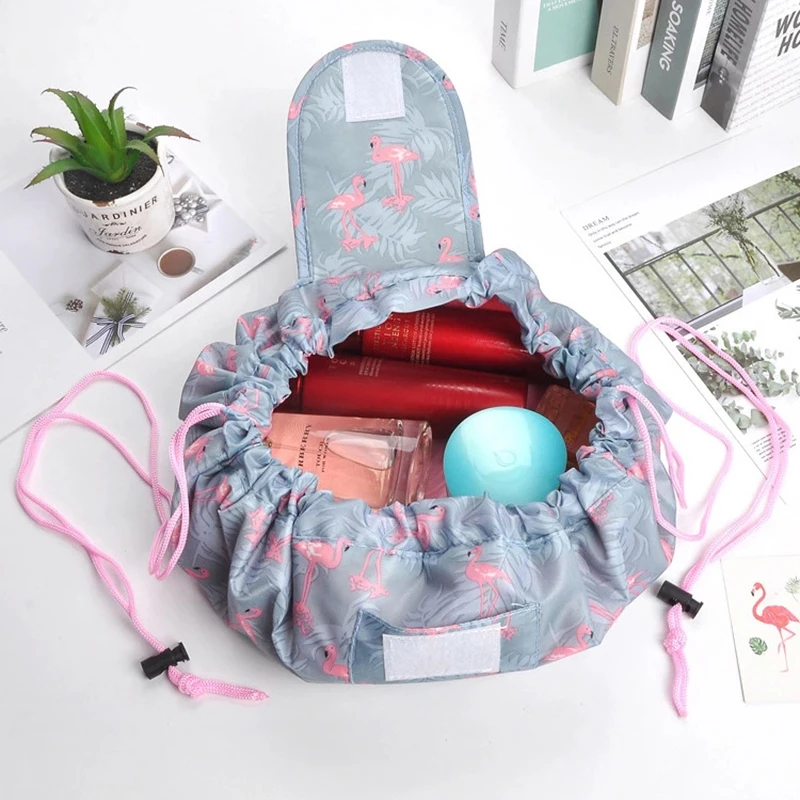 Women Drawstring Cosmetic Bag Storage Makeup Bag Organizer Female Makeup Pouch Portable Travel Toiletry Necessaries Beauty Case