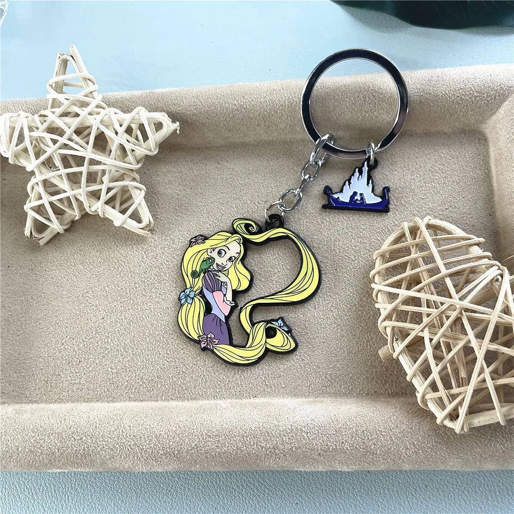 Disney Rapunzel Tangled Princess Anime Cartoon Metal Keychain Gifts for woman girl