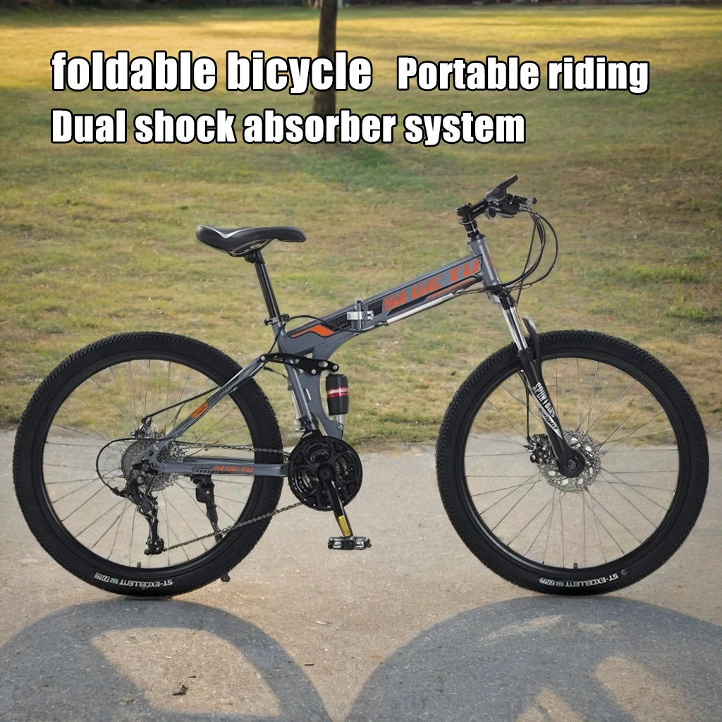 

Foldable Bike Portable Cycling Mountain Bicycle Dual Suspension Cross Country bicicleta Disc Brake 30 Speed ​​MTB Outdoor Sports