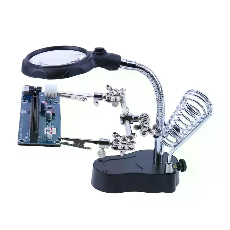 Loupe Carrée LED 10X – Support Pliable En Alliage De Zinc, 2 LED, Piles LR927 – Pour Réparation De Montres Et Bijoux