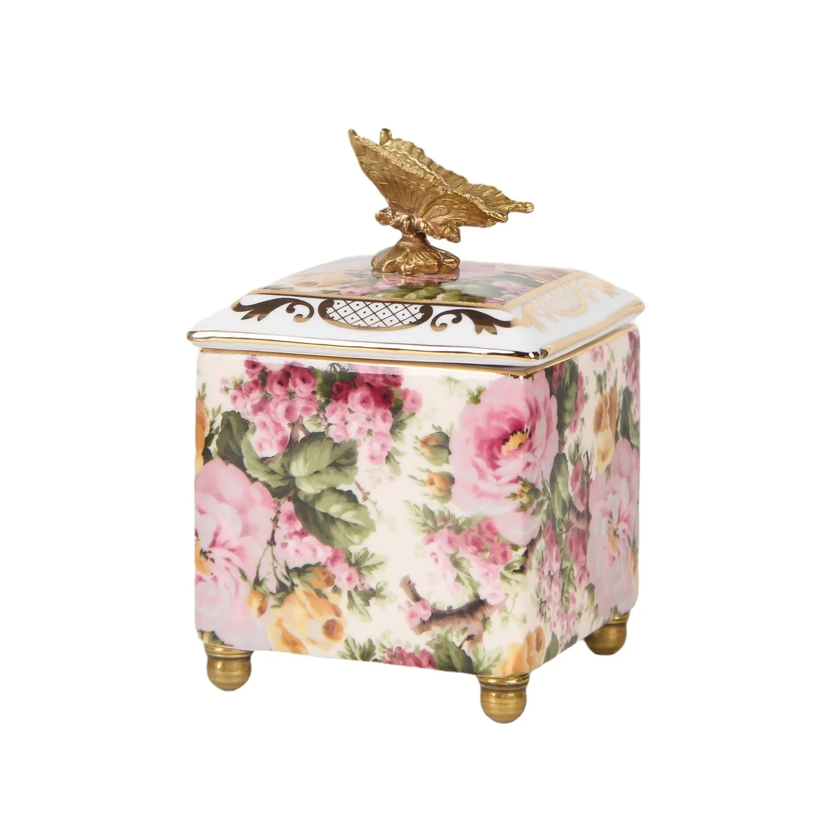 

Dongdun Manor American pink highend home decoration box with lid home storage tank