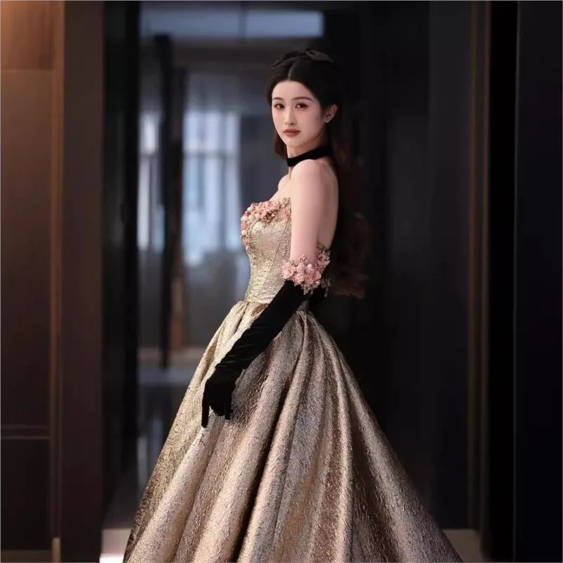 

Light luxury toasting banquet performance ball dress