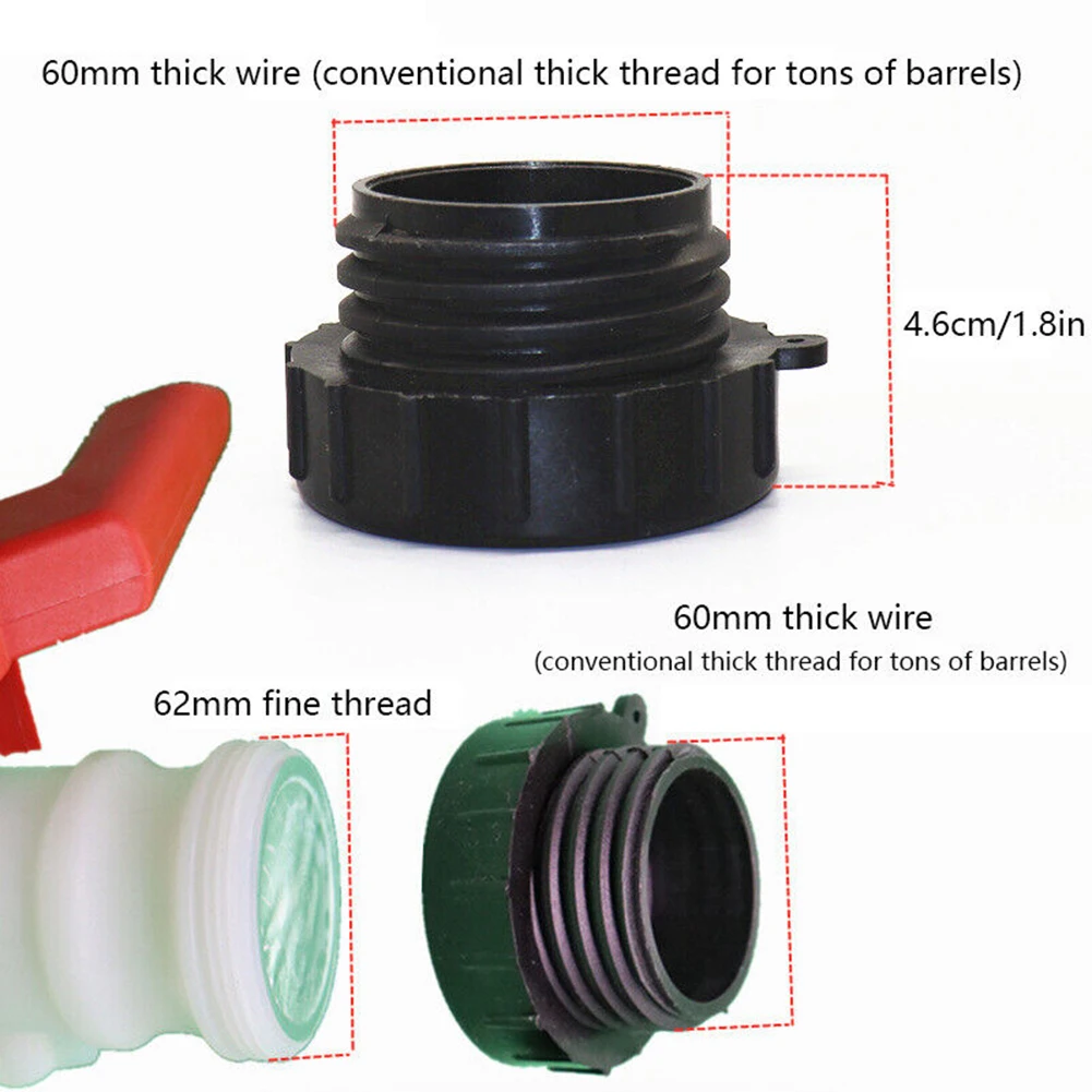 Adaptador IBC de alta calidad, rosca fina de 2 pulgadas a rosca gruesa, adaptador de conector de salida de tanque, rosca de plástico a gruesa, 1 unidad, nuevo