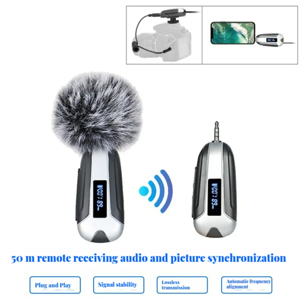 Wireless Lavalier Microphone Recording Mini Mic for Camera Speaker Smartphone Lapel Microphone Guitar Parts & Accessories