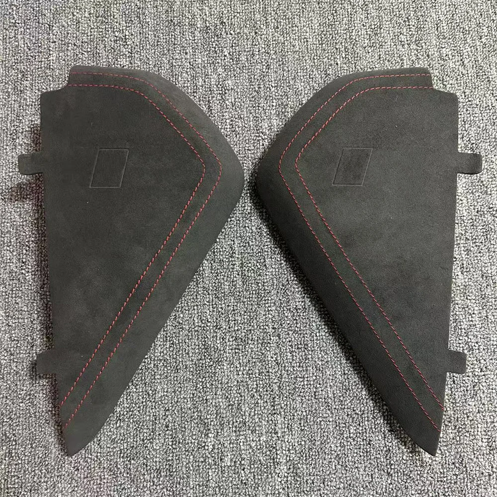 Para Audi A4 Q5 Alcantara costura roja cubierta de tablero de costura amarilla logotipo RS/S