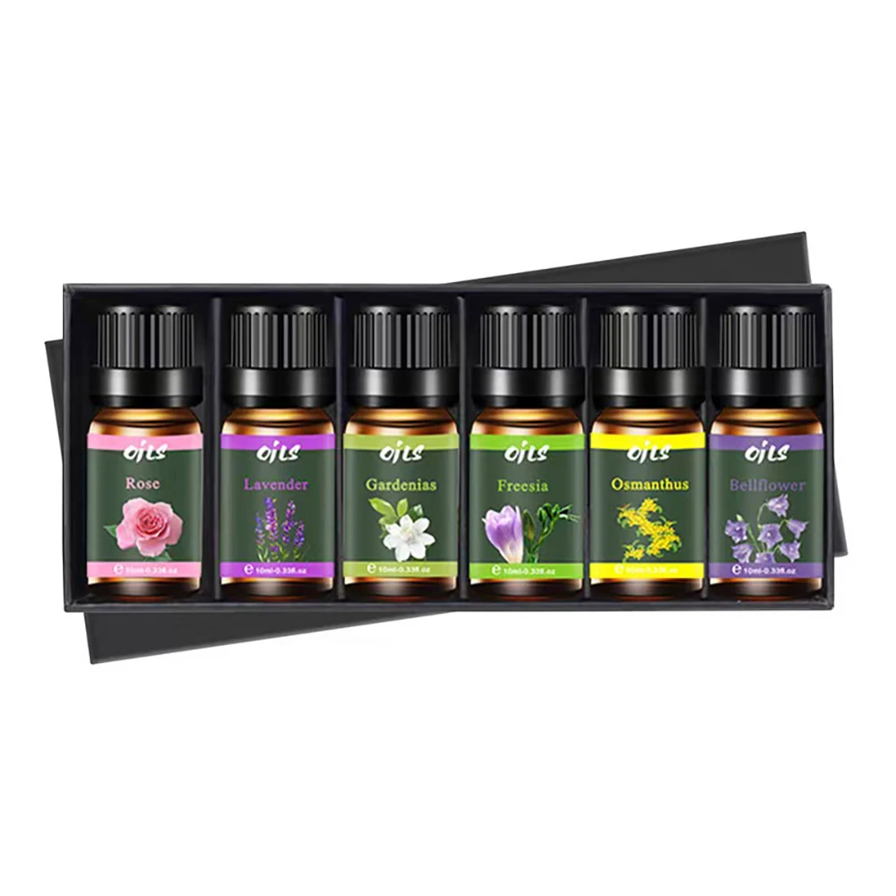 6-Piece Essential Oil Set with 6 Fragrance Options -Oils for Aromatherapy, Used For Diffuser Aroma Relax (Includes Bellflower,Os