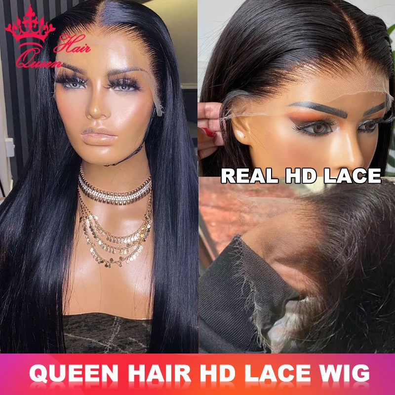 

Invisible HD Lace Wigs Virgin Human Raw Hair Wig Malaysian Straight 13x6 13x4 Lace Frontal Pre Plucked Baby Hair Small Knots