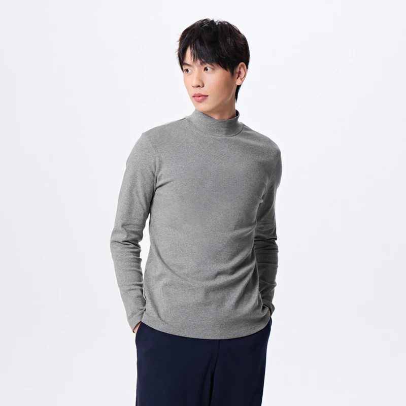 Semir Underwear Men Half-high Collar Slim Comfortable Trendy Micro-brushed Daily Simple Base Layer