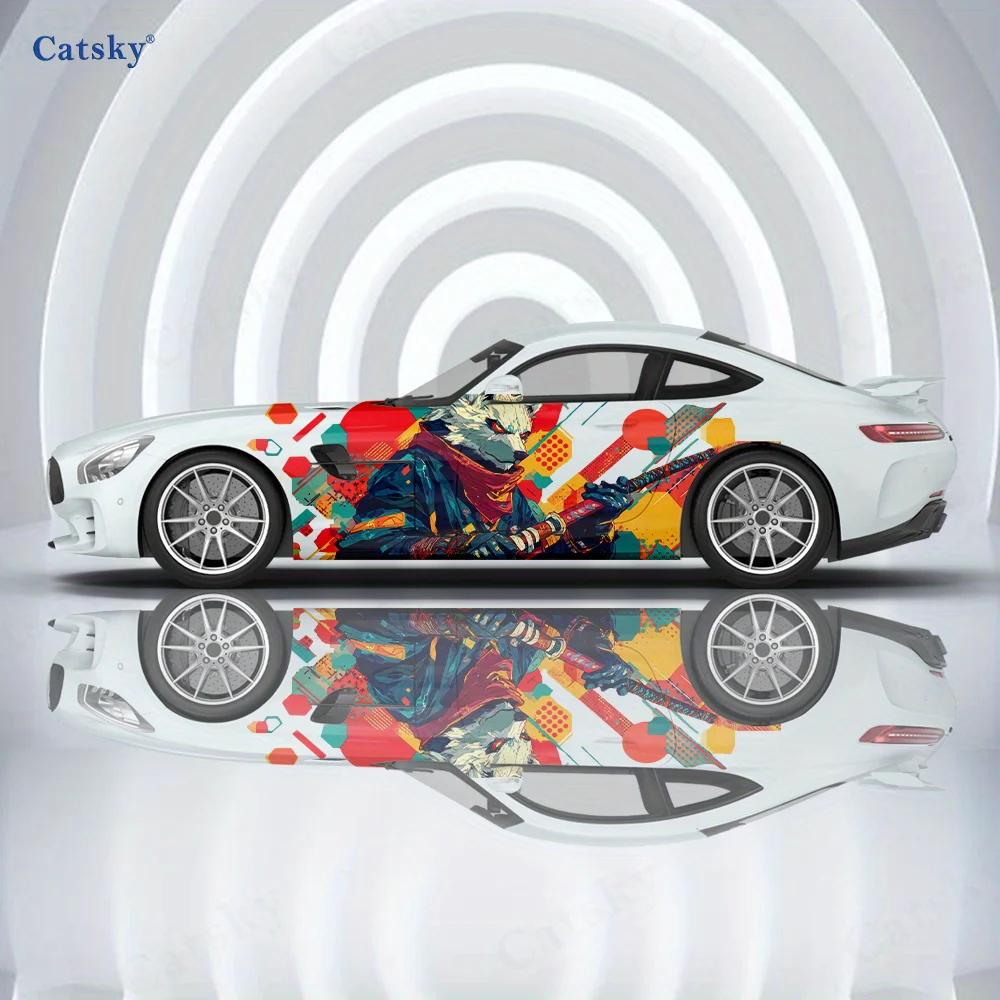 

Wolf Warrior Personification Car Vinyl Wraps Decal Self-adhesive PVC Sticker Suitable for Trucks SUV Decor Auto Accessories Gift