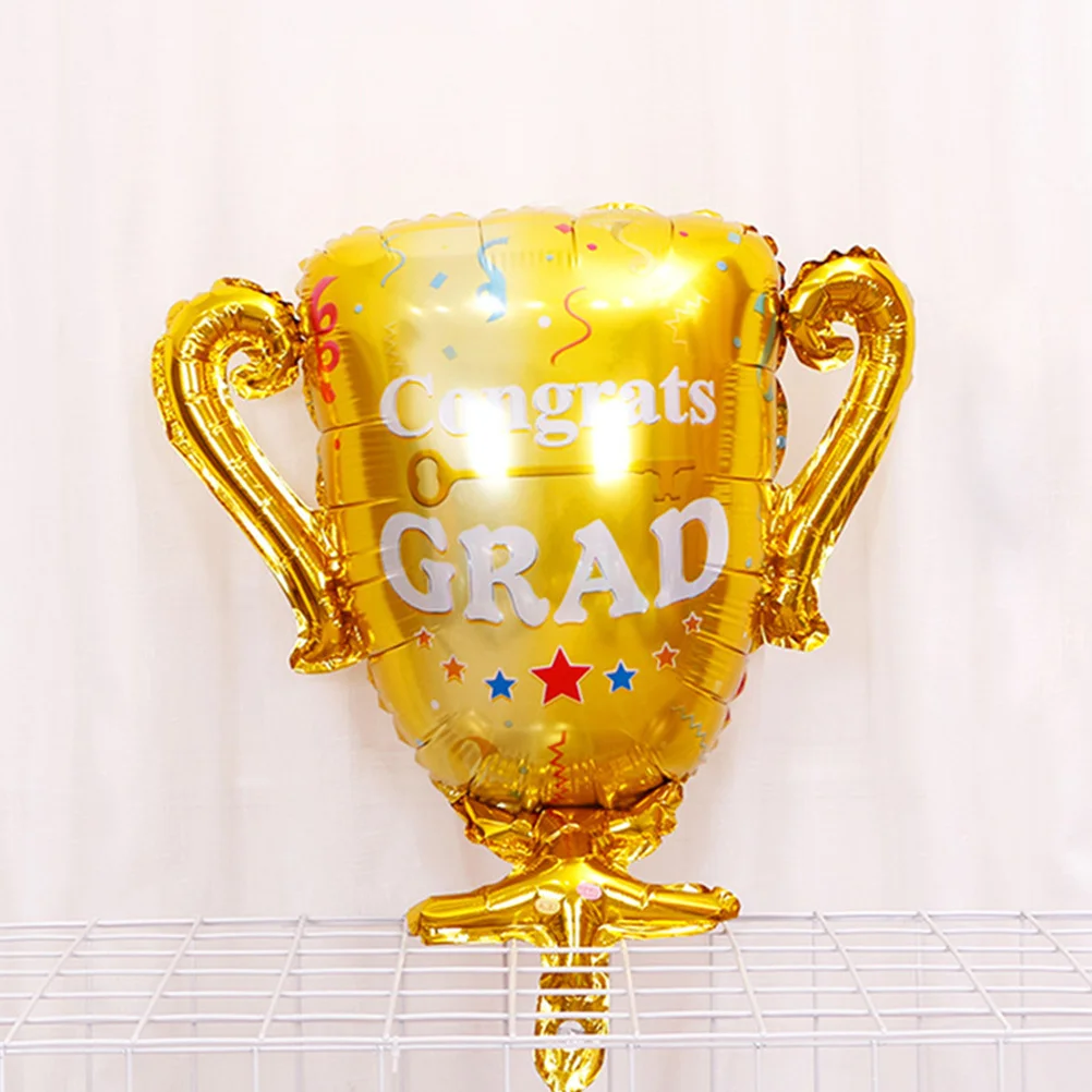 

10Pcs Graduation Trophy Balloons Aluminium Film Material Reusable Party Balloon Decor for Festival Birthday Graduation Balloons