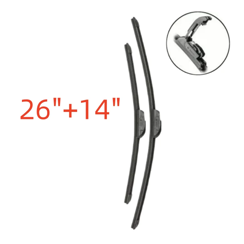 

26" + 14" durable Windshield Wiper Blades Premium OEM Quality J-Hook Blades Bracketless