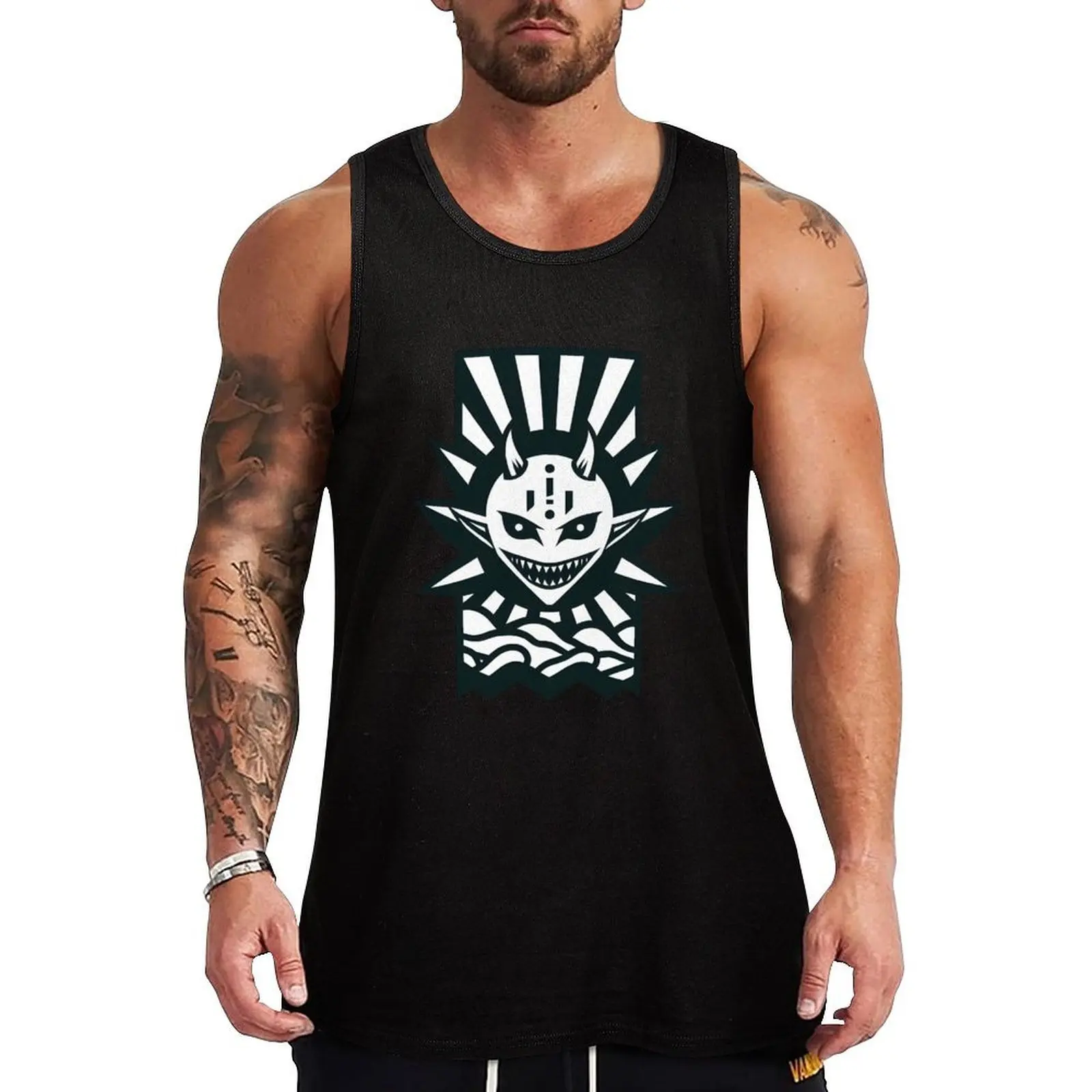 

Demon flag Tank Top bodybuilding for men t shirt gym clothing