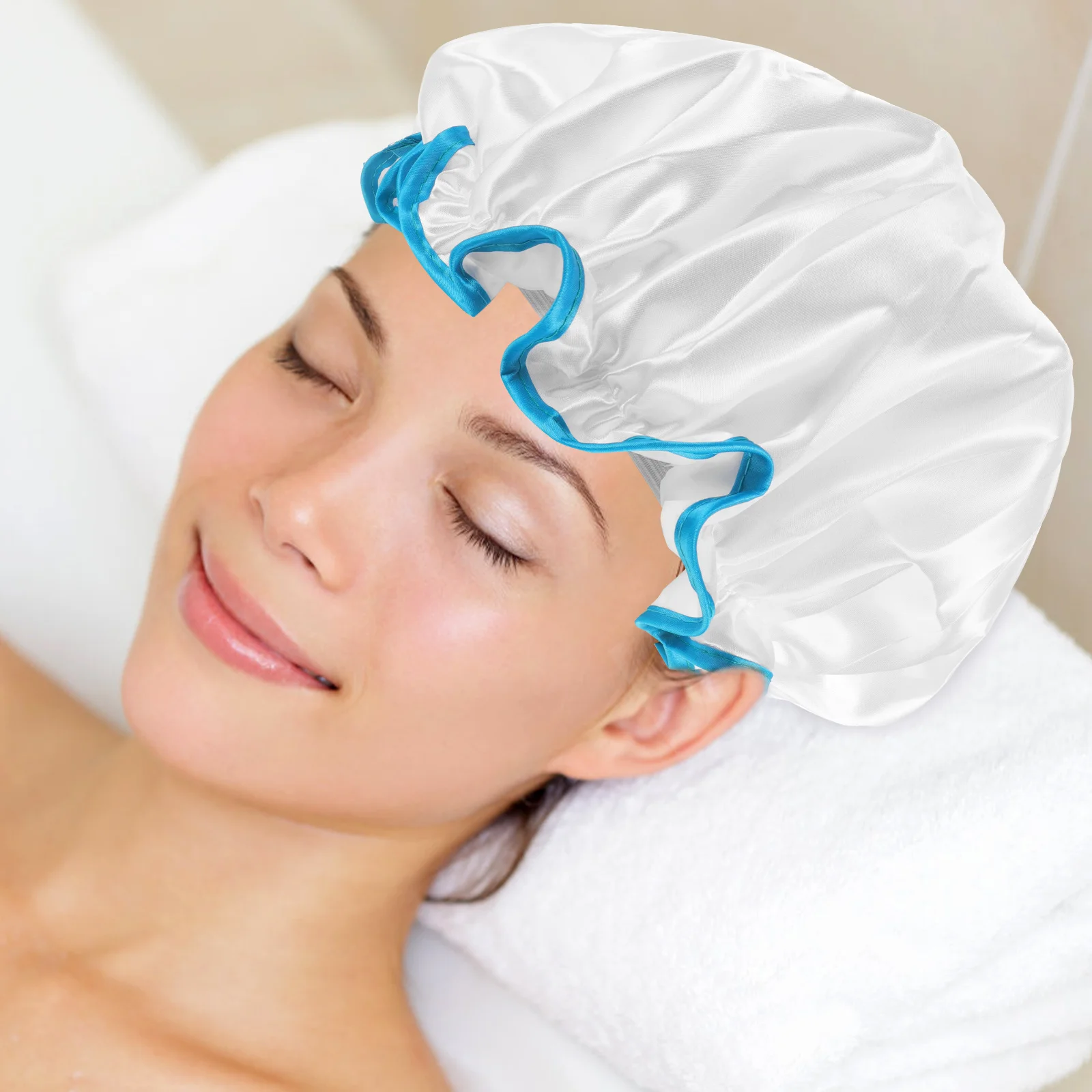 

4 Pcs Waterproof Shower Cap Bath Caps Household Hair Cover for Hats Satin Bonnet Elastic Bathing Women's