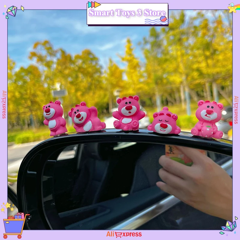 5 Pcs Lotso Doll Car Decoration Car Interior Decoration Center Console Cute Creative Kawaii Children Toy Gifts Anime Peripherals