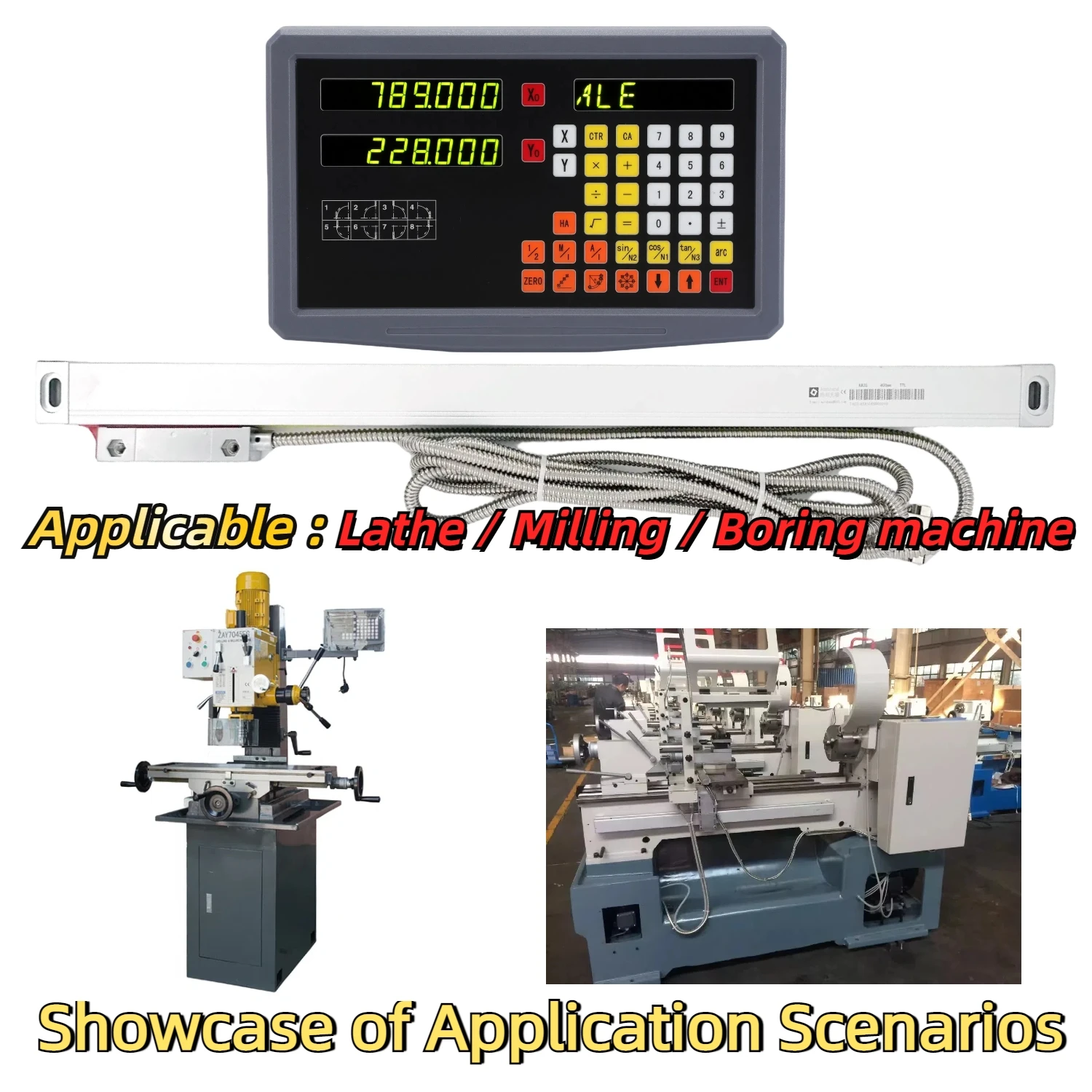 SDS2MS 2-осевой комплект DRO, фрезерный токарный станок, цифровой дисплей считывания с 2 шт., 5 мкм, оптическая линейка, линейный кодировщик шкалы