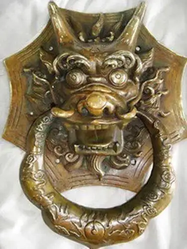 

Chinese Brass Door Knocker With Dragon Carved 1Pc
