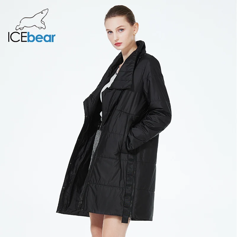 ICEbear 2023 New Women\'s Autumn Jacket Hooded Cotton Warm Fashion Coat High Quality Brand Female Casual Parkas GWC22031I