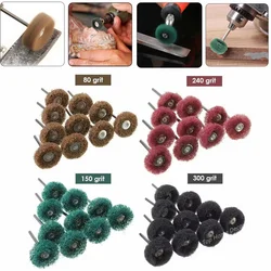 Nylon lustrando e polimento Wheel Set, escova abrasiva, Dremel Rotary Hand Tool, Acessórios Set, Rust Remover, 2.35mm Shank, 50pcs