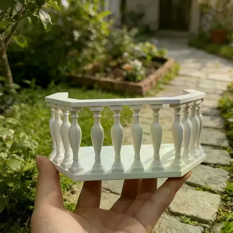 European Miniature Dollhouse Balcony Set with Railing Collectors Choice for DIY House Model Scene