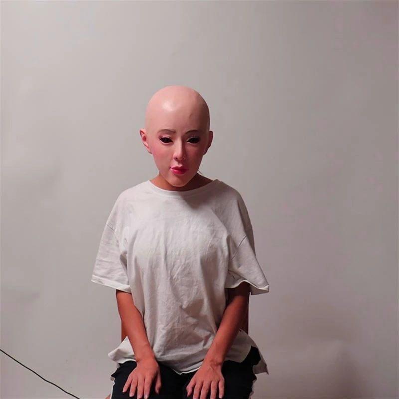 Q0KE kostium transwestyty Halloween Cosplay maska ​​kobiece przebranie dla mężczyzn maska ​​do udawania