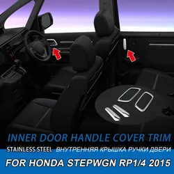 JY SUS304 Stainless Steel Inner Door Handle Cover+Bezel Car Styling Protector Accessories Sticker For Honda STEPWGN RP1/4 2015