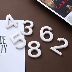 Modern Plaque Number Outdoor Mailbox Apartment Hotel Room Address Digits Sticker Plate Sign White 7cm