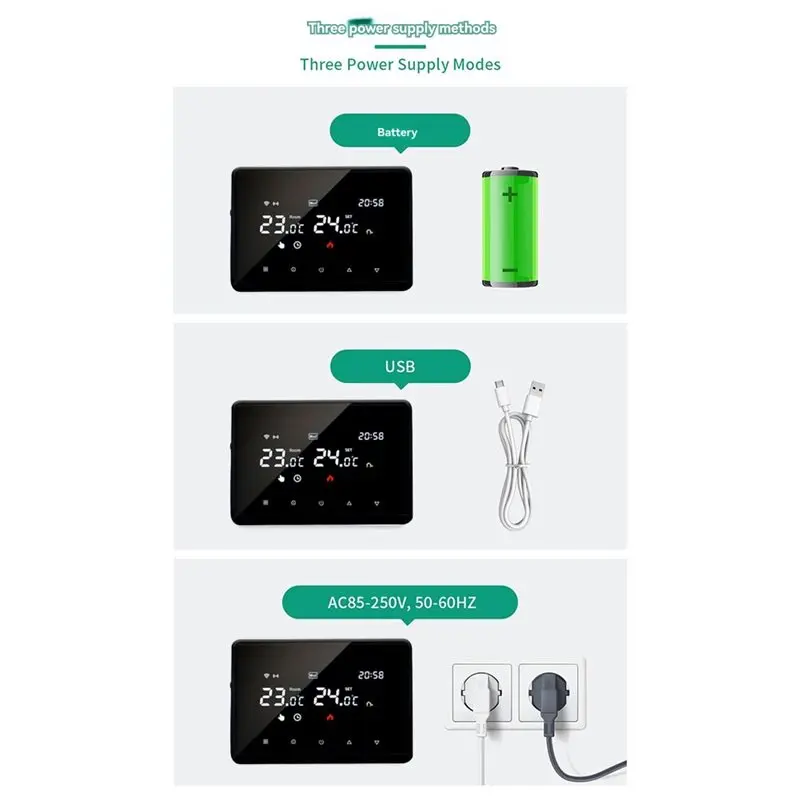 ABKQ-Smart Wifi Thermostat Tuya RF Wireless Temperature Controller For Gas Boiler Water Heating Work For Alexa Home Automation S
