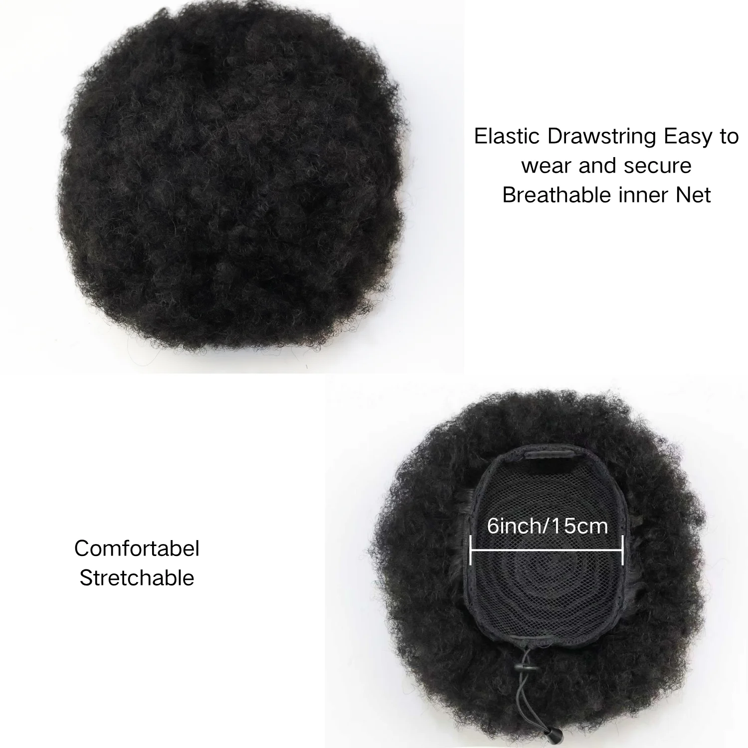 Афро-кудрявый хвостик, пучки волос, человеческие волосы, афро-пушистый шнурок, высокий пучок, на заколке, на природе, наращивание волос для женщин